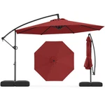 10 Feet Offset Hanging Umbrella With Base Patio Cantilever Tilt-re. Fixed Price $156.89.