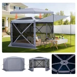 12X12 Ft Pop Up Gazebo Screen Tent, 6-SIDED Camping Canopy Shelter, Grey. Fixed Price $238.99.