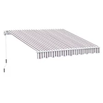 10' X 8' Manual Retractable Patio Awning Sun Shade Uv Resistant Coffee Stripes. Fixed Price $185.99.