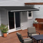 Aleko Manual Retractable 12 X 10 Ft Patio Awning Deck Sunshade Black. Fixed Price $261.75.