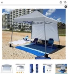 Abccanopy Stable Pop Up Beach Tent With Backpack Bag, 8 X Ft Base / 6. Fixed Price $99.95.