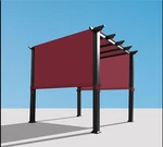 Alion Waterproof Pergola Cover Panel W/ Rod Pockets In Burgundy Red 15.8X6.6 Fit. Fixed Price $75.00.
