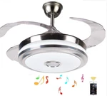 Modern Bluetooth Invisible Ceiling Fan Led Light Music Player Chandelier 36"/42". Fixed Price $196.99.