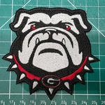 Georgia Bulldogs Logo Football 12" X 11.2" Iron Embroidered Patch Jacket Back. Fixed Price $44.95.