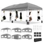10X20FT Heavy Duty Pop Up Canopy Tent: Instant Shelter With Removable Sidewalls. Fixed Price $195.30.
