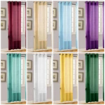 2PC Solid Sheer Indoor Panel 8 Grommets Window Curtain Versatile Ruby See Thru. Fixed Price $11.00.