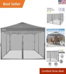 Elegant Grey Gazebo Mosquito Net For 10X10 Canopies Water-resistant Design. Fixed Price $119.66.