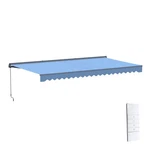 Aleko Semi-cassette Motorized Led Retractable 20X10 Ft Patio Awning Sky Blue. Fixed Price $789.21.