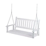 Shine Company Maine 54" Outdoor Wood Porch Swing With Chains, Hanging Bench, .... Fixed Price $222.48.