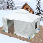 Domi 8'X8' Universal Winter Gazebo Cover W/sidewalls And Mesh Windows(white). Fixed Price $145.98.