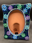 Mexican Pottery Picture Frame Terra Cotta Hand Painted 4 X6 Oval Size. Fixed Price $15.00.