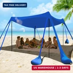 Besuhot Beach Tent Sun Shelter 10X10FT Shade Canopy With 8 Sandbags, Upf 5. Fixed Price $141.73.