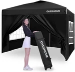 Oasishome Pop-up Gazebo Instant Portable Canopy Tent 10'X10', With 4 Sidewalls,. Fixed Price $205.63.