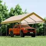 Durable 10X20FT Portable Carport With Uv & Wind Resistant Canopy - Khaki. Fixed Price $300.99.
