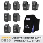 White Led Custom Laser Etched Rocker Switch 88 Styles Caravan Marine Boat. Fixed Price $18.50.