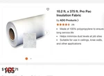 Ado Contractor Grade Pro Pac Fabric 10.2' New 375FT Roll!. Fixed Price $110.00.