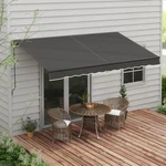 Outsunny 12' X 10' Patio Retractable Awning Sunshade Shelter, Dark Gray. Fixed Price $239.99.