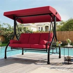 Outdoor Porch Swing With Adjustable Canopy 3-SEAT Garden Patio Chair. Fixed Price $284.99.