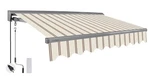 Electric Retractable Awning 10 X 8 Uv Sun Shade Beige Brick Red Advaning Classic. Fixed Price $2155.99.