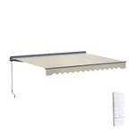 Aleko Semi-cassette Motorized Led Retractable 12X10 Ft Patio Awning Canopy Ivory. Fixed Price $449.25.