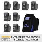 Blue Led Custom Laser Etched Rocker Switch 88 Styles Caravan Marine 4X4 Boat. Fixed Price $18.50.