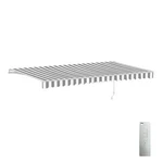 Aleko 20 X 10 Feet Retractable Motorized Patio Awning Grey White Color. Fixed Price $523.98.