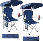 Folding Camping Chair With Canopy Portable Foldable Beach W/ Sun Shade. Fixed Price $44.99.