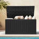 Outdoor Storage Box 90 Gallon Resin Waterproof Double Wall 450 Lbs Black Dwvo. Fixed Price $154.99.