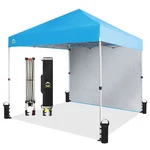 Crown Shades 8X8 Ft Pop Up Canopy Tent W/sidewall & 1 Push Lock, Sky Blue (used). Fixed Price $67.02.