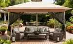 10X15FT Pop Up Gazebo Screen Tent Outdoor Garden Patio Shelter With 4 Sandbags. Fixed Price $191.39.