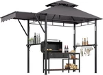 8'X5' Grill Gazebo Outdoor Canopy Bbq Tent W/ Shelves Hooks & 4 Led Lights. Fixed Price $126.99.