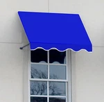 Awntech 5' Dallas Retro CR33-5BB Window/entry Awning, 44" X 36" Bright Blue. Fixed Price $379.95.