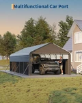 12X24 Ft Metal Carport Enclosed ,heavy Duty Steel Frame All-weather Shelter. Fixed Price $719.36.