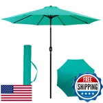 Backyard Expressions 9 Ft Patio Umbrella With Push Button Tilt And Crank System. Fixed Price $97.48.