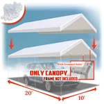 20'X10' Carport Replacement Canopy Tent Garage Waterproof Cover Only Bungees. Fixed Price $67.00.