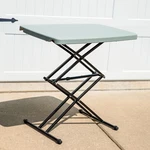 Rectangular Plastic Top Adjustable Leg Patio - Gray By Sunnydaze. Fixed Price $69.67.