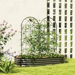 Outsunny Set Of 2 Metal Garden Trellis, Decorative Panels, Black. Fixed Price $45.85.