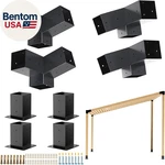 Pergola Kit, Slanted Roof Bracket, 3-WAY Brackets With Post Base Lo. Fixed Price $232.86.