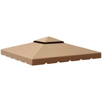 Outsunny 10'X10' Double Roof Gazebo Replacement Canopy Top Cover, Khaki. Fixed Price $56.94.