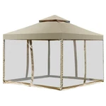Outdoor 2-TIER 10'X10' Gazebo Canopy Shelter Awning Tent Patio Garden Brown New. Fixed Price $109.99.