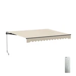 Aleko Motorized Black Frame Retractable Home Patio Canopy Awning 13'X10' Ivory. Fixed Price $549.00.