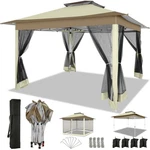 Pop Up Gazebo 12X12 Ft Waterproof Canopy Tent Portable Khaki Cobizi Clearance. Fixed Price $209.99.