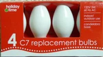 4 Holiday Time C7 Replacement Bulbs Xmas Party Wedding Lights White. Fixed Price $7.49.