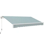 12' X 10' Outdoor Manual Retractable Awning Window Sunshade Shelter Green White. Fixed Price $218.11.