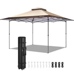 13X13FT Pop Up Gazebo Instant Canopy Tent One Push Heavy Duty With Wheels Beige. Fixed Price $109.96.