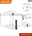 Lightweight 10X10 Instant Pop Up Canopy With Spikes - Perfect Outdoor Shade. Fixed Price $302.39.