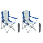 Kingcamp Folding Chair W/mesh Cup Holder & Carry Bag, Blue/gray (2PK) (open Box). Fixed Price $41.18.