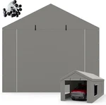 10X20 Ft Waterproof Carport Canopy With Zipper Door - Uv Protected, Grey. Fixed Price $73.29.
