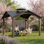 Sunjoy 12.5 Ft. X Roanforth Hard Top Gazebo. Fixed Price $2650.00.