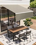 Outdoor Retractable Awning 10X8 Ft, Manual Crank Patio Sun Shade Uv Protection. Fixed Price $170.70.